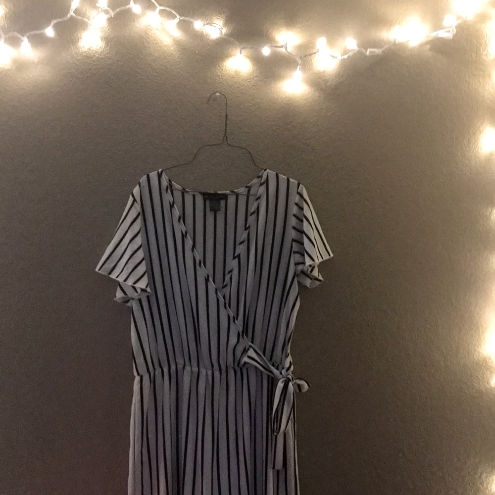 black and white striped jumpsuit